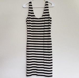 Olivaceous Striped Dress